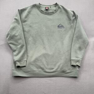 Quiksilver Sweatshirt Mens 2XL XXL Green Crewneck Pullover Fleece Surf Casual